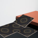 Shiny Elegant Black and Gold Medallion Tile<br><div class="desc">Shiny elegant black and gold decorative tile design.</div>