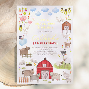 Shiny Farm Animals Barnyard Birthday Party