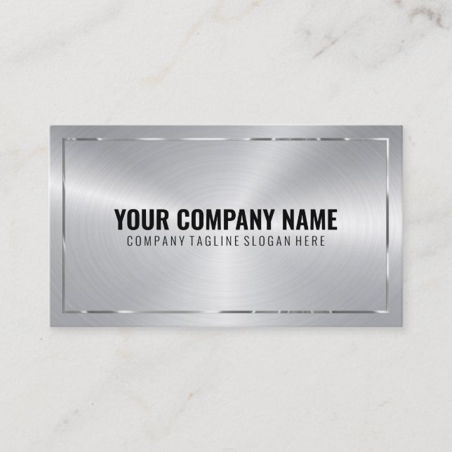 Shiny faux me, Silver Border Accents Business Card (Front)