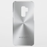 Shiny Faux Stainless Steel Uncommon Samsung Galaxy S9 Plus Case<br><div class="desc">Modern silver grey shiny faux stainless steel look.</div>