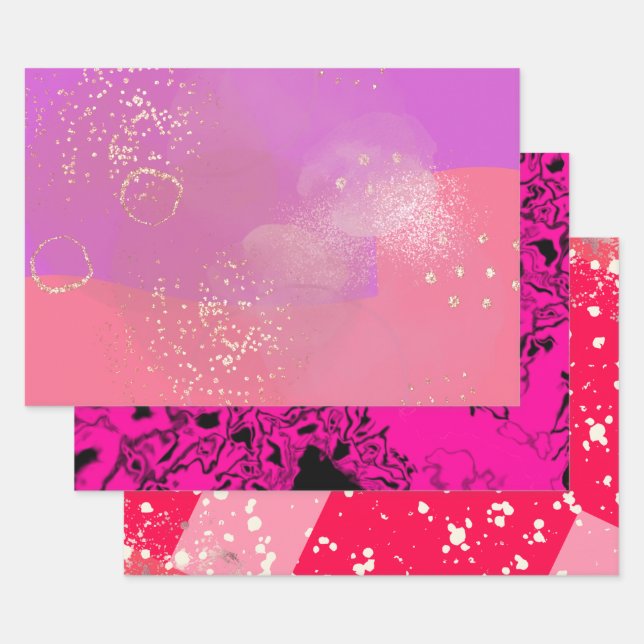 Shiny Feminine Chic Style Wrapping Paper Sheet (Set)