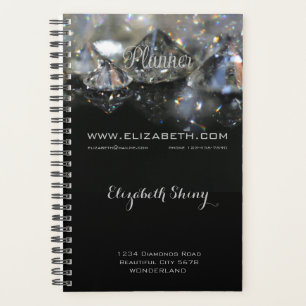 Shiny Festive Elegant Diamonds Black and Grey Planner