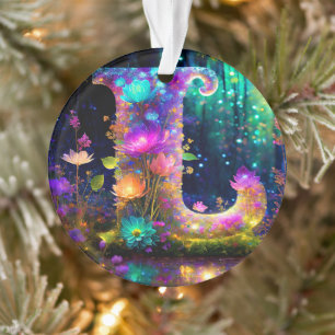 Shiny floral letter L Ornament