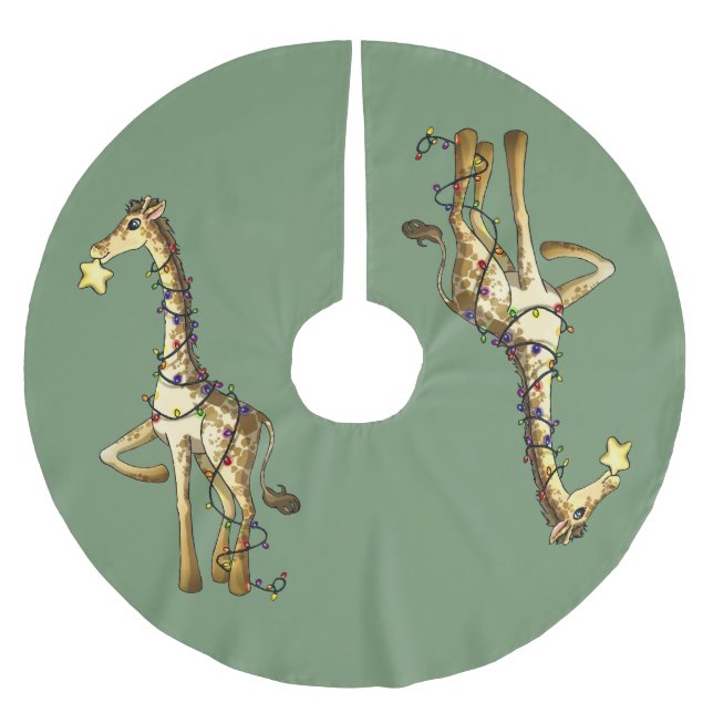 Shiny Giraffe Brushed Polyester Tree Skirt (Front)