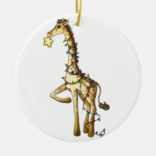 Shiny Giraffe Ceramic Tree Decoration