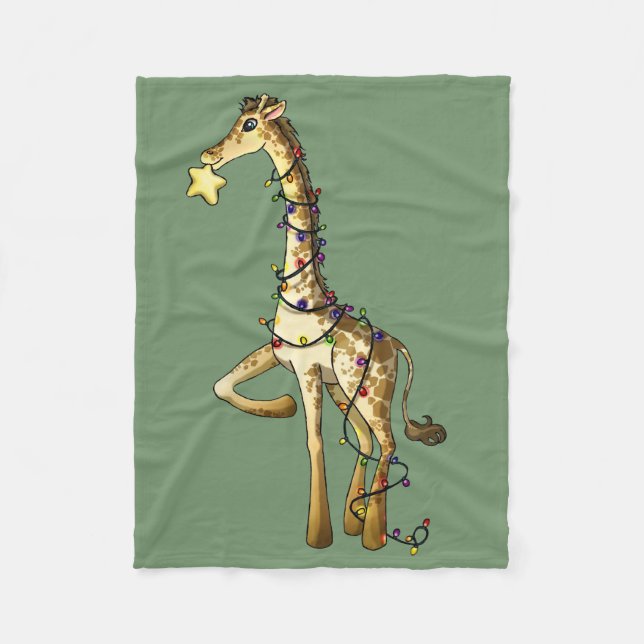 Shiny Giraffe Fleece Blanket (Front)