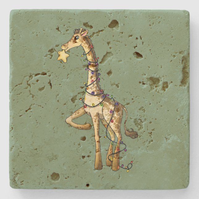 Shiny Giraffe Stone Coaster (Front)