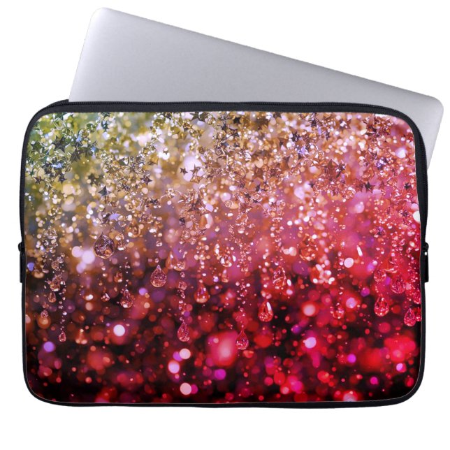 Shiny, Glittery Personalised Back to School Laptop Sleeve (Front)