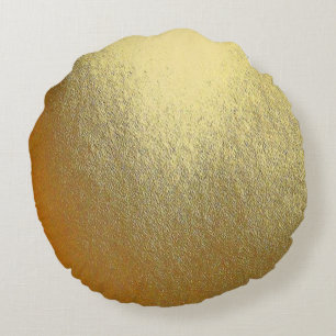 Shiny Gold Art Round Cushion