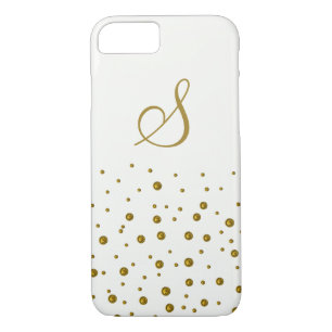 Shiny Gold Dots Custom Monogram Case-Mate iPhone Case