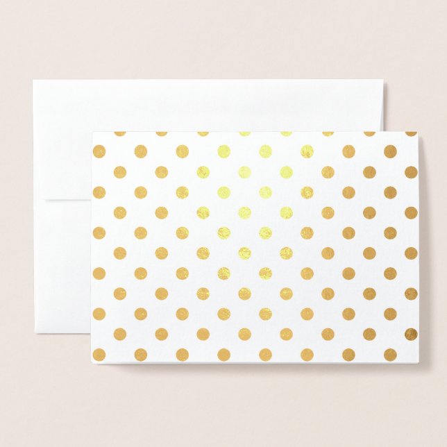 Shiny Gold Foil Polka Dots Card (Front With Envelope)