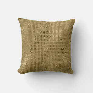 Shiny Gold Foil Squares Cushion