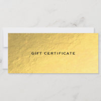 Shiny Gold Golden Ticket Glam Gift Certificate
