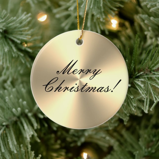 Shiny gold metallic texture custom Christmas tree Ceramic Tree Decoration (Tree)