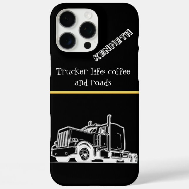 Shiny Gold Semi-Truck Illustration Case-Mate iPhone Case (Back)