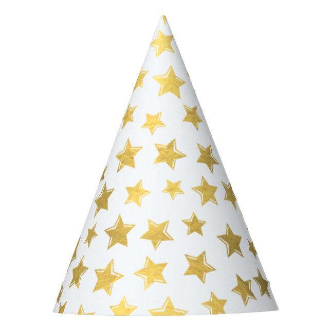 Shiny Gold Stars 2 Party Hat (Front)