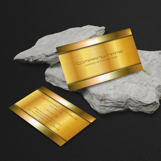 Shiny Golden Metal Look Luxury Stainless Steel Business Card (Creator Uploaded)