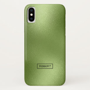 Shiny Green Abstract Modern Background Monogram Case-Mate iPhone Case