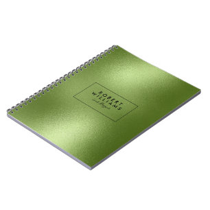 Shiny Green Abstract Modern Background Monogram Spiral Notebook
