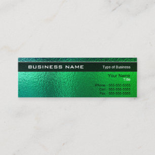 Shiny Green and Blue Metal Generic Mini Business Card
