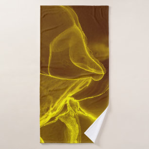 Shiny green, purple and golden glittering paillett bath towel