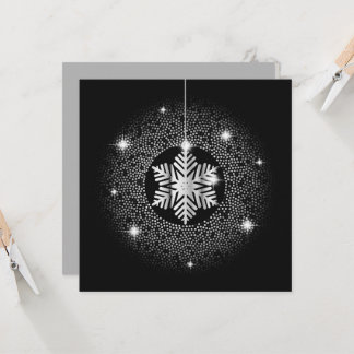 Shiny Hanging Snowflake on Black Card