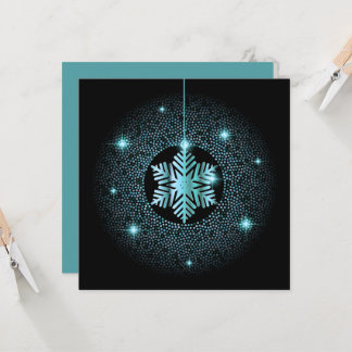 Shiny Hanging Snowflake on Black Card