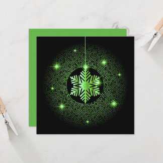 Shiny Hanging Snowflake on Black Card
