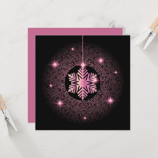 Shiny Hanging Snowflake on Black Card