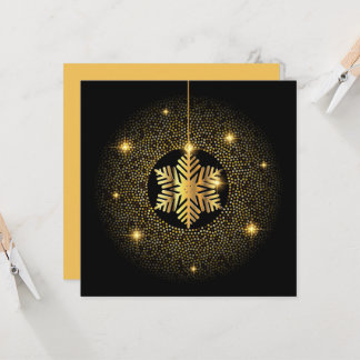 Shiny Hanging Snowflake on Black Card