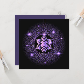 Shiny Hanging Snowflake on Black Card