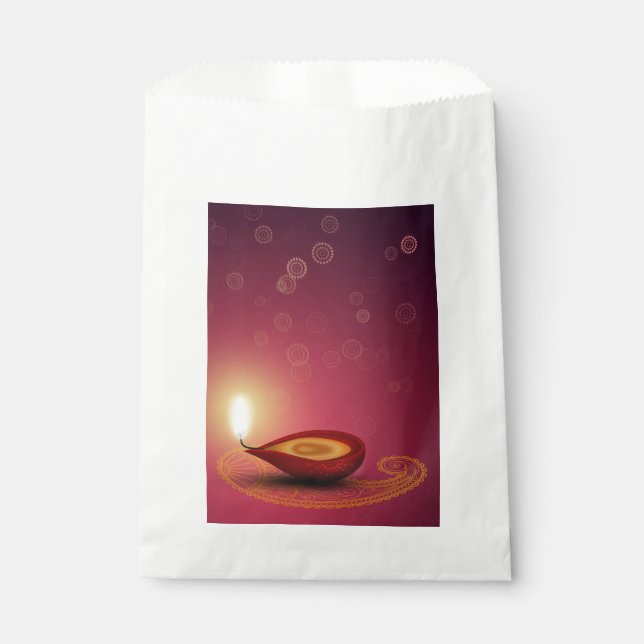 Shiny Happy Diwali Diya - Favor Bag (Front)