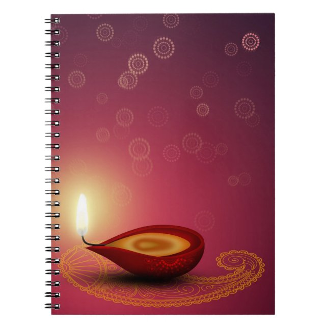 Shiny Happy Diwali Diya - Notebook (Front)