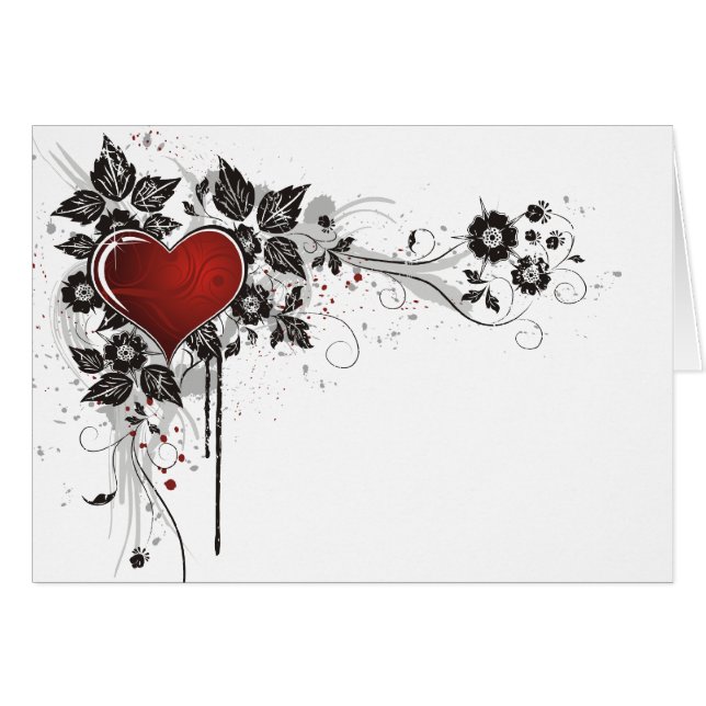 Shiny Heart, Leaves & Flowers - Original (Front Horizontal)