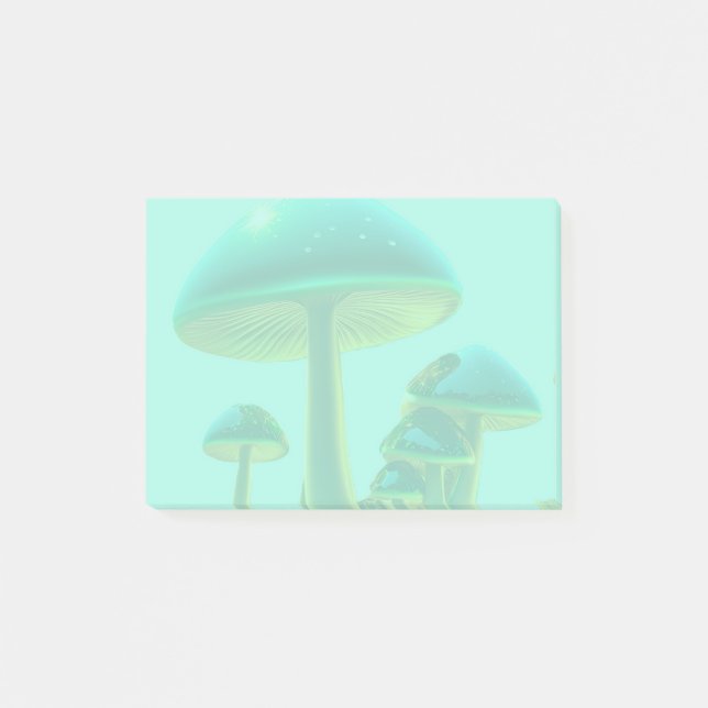 Shiny holographic mushrooms post-it notes (Front)