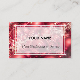 Shiny lights abstract red Christmas balls Business Card