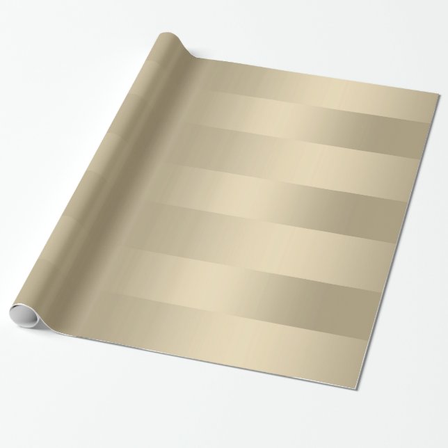 Shiny ligt tones faux gold stripes pattern wrapping paper (Unrolled)