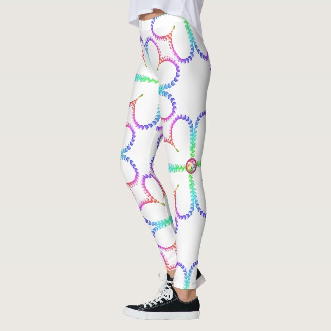 Shiny lucky four-leaf clover leggings (Left)