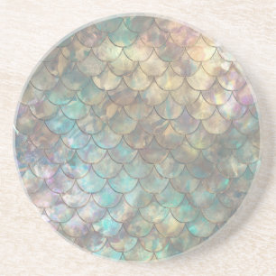 Shiny Mermaid Print Coaster