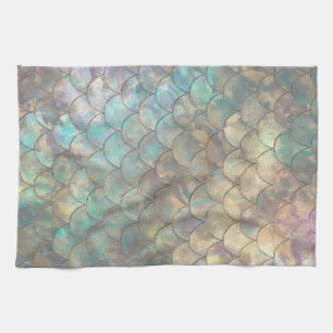 Shiny Mermaid Print Tea Towel