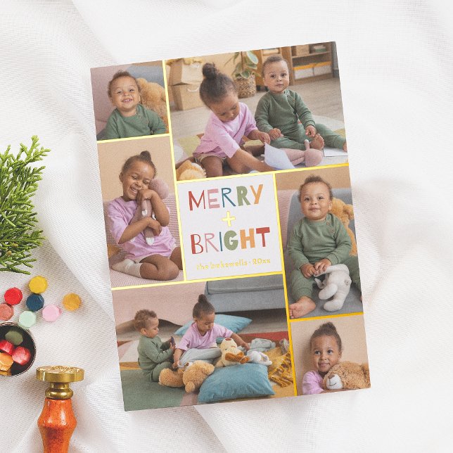 Shiny Merry & Bright 6 Photo Collage Christmas (Creator Uploaded)