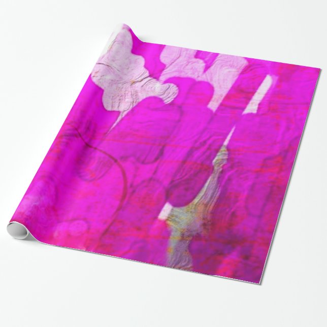shiny metallic colours pink, Wrapping Paper (Unrolled)