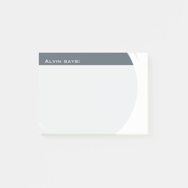 Shiny Metallic Customisable any Text and Colour Post-it Notes (Front)