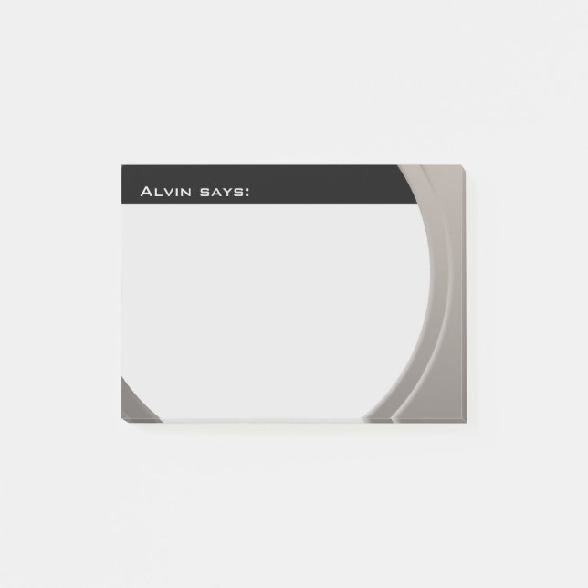 Shiny Metallic Customisable any Text and Colour Post-it Notes (Front)