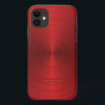 Shiny Metallic Red Design Stainless Steel Look Case-Mate iPhone Case<br><div class="desc">Shiny metallic red design stainless steel look. Customisable and optional monogram. This is an image of metallic background</div>