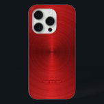 Shiny Metallic Red Design Stainless Steel Look iPhone 15 Pro Case<br><div class="desc">Shiny metallic red design stainless steel look. Customisable and optional monogram. This is an image of metallic background</div>