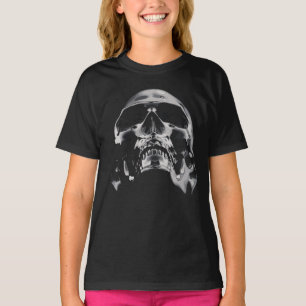 Shiny Metallic Skull Artwork T-Shirt