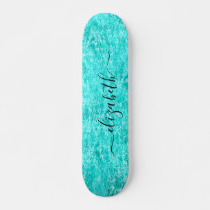 Shiny Mint Green Personalised Skateboard