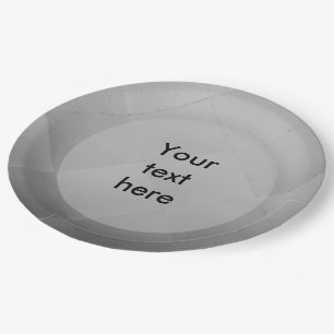 Shiny Modern Chequered Metal Silver any Text Paper Plate