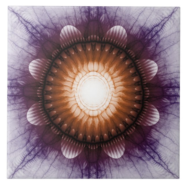 Shiny mystical red violet ornament tile (Front)